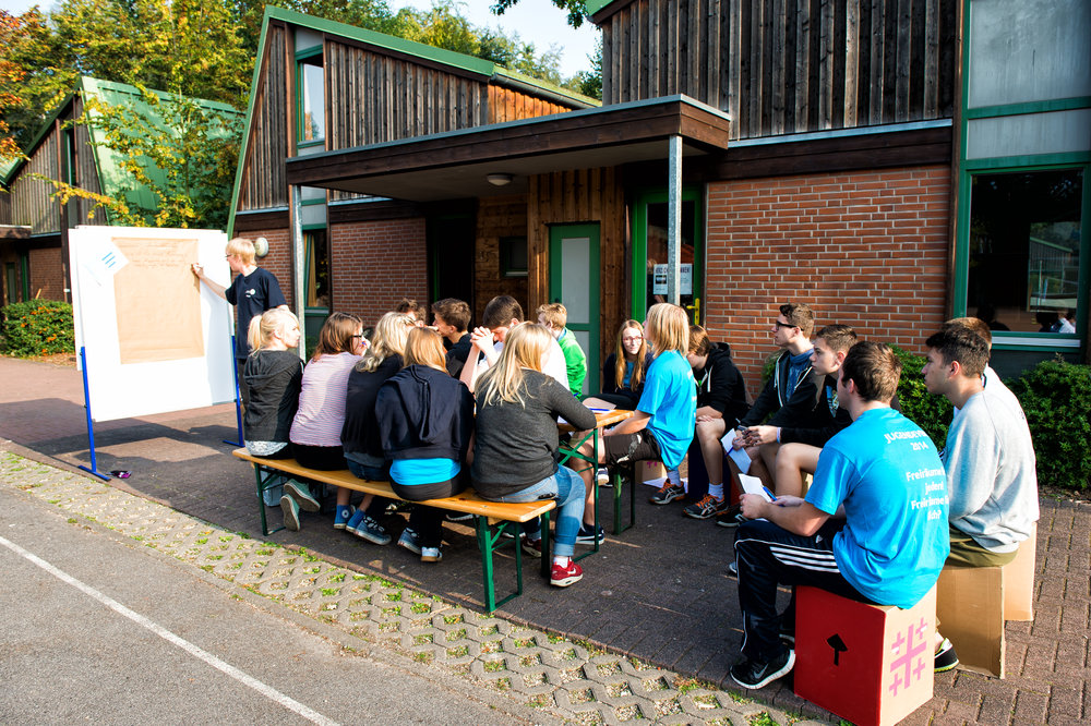 Sportgruppe bei der Veranstaltung im Freien